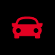 Red car front icon on white background.