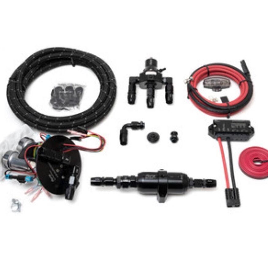 Complete fuel injection wiring harness kit with connectors and sensors.